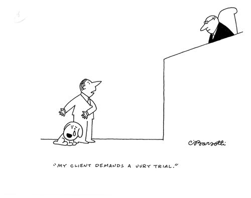 "My client demands a jury trial."