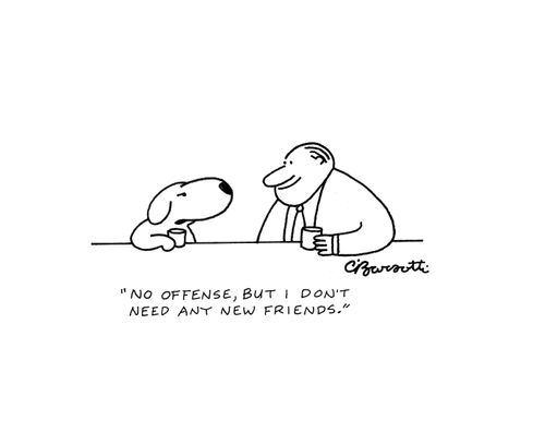 "No offense, but I don't need any new friends."