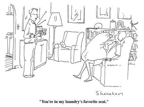"You're in my laundry's favorite seat."