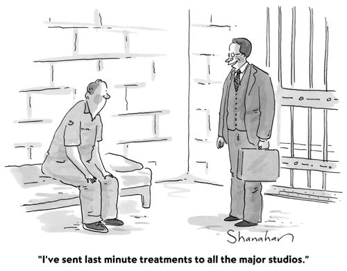 "I've sent last minute treatments to all the major studios."