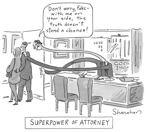 "Don't worry, folks—with me on your side, the truth doesn't stand a chance!"