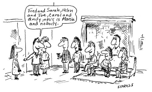 "Fred and Sarah, Helen and Joe, Carol and Andy, this is Marcia and nobody."