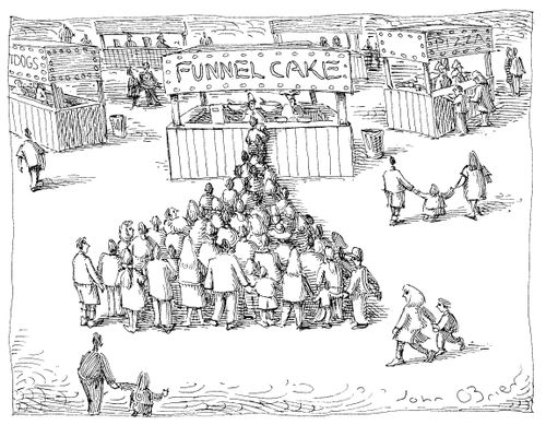 Line for a funnel cake stand.