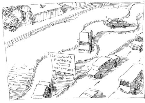 Cellular Phones Use Left Lane