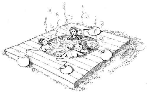 Steeping in a hot tub