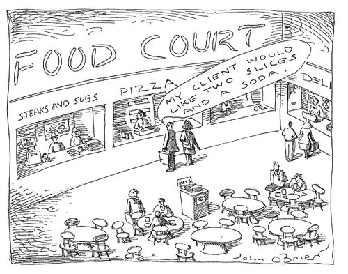 "My client would like two slices and a soda."