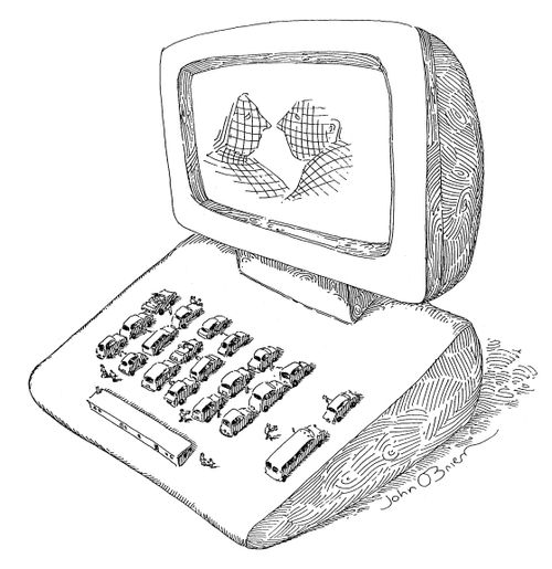 Computer keyboard/drive-in cinema.