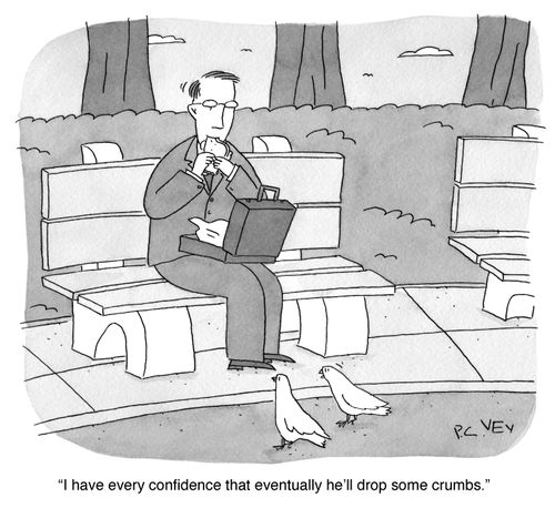 "I have every confidence that he'll eventually drop some crumbs."
