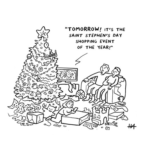 "Tomorrow! It's the Saint Stephen's Day shopping event of the year!"