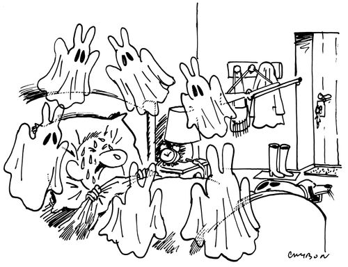 Hunter haunted by Bunnies.