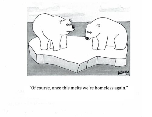 "Of course, once this melts we're homeless again."