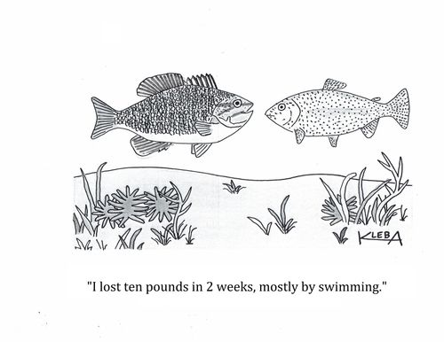 "I lost ten pounds in 2 weeks, mostly by swimming."
