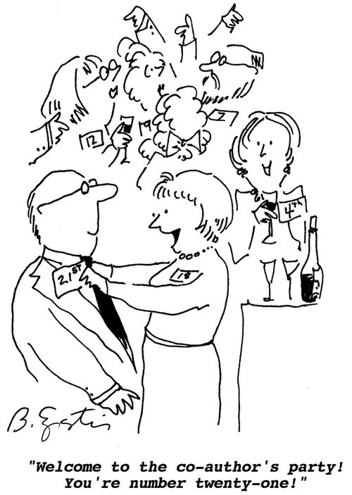"Welcome to the co-author's party! You're number twenty-one."