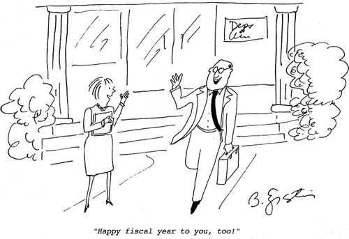 "Happy fiscal year to you, too!"