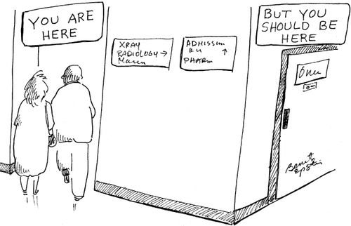"You are here but you should be here."