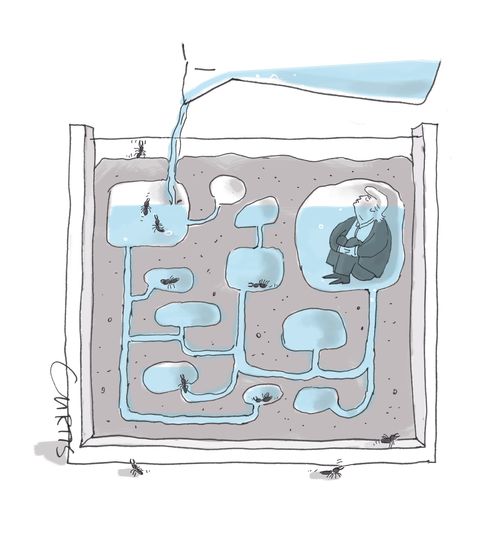 Donald Trump ignores the rising water