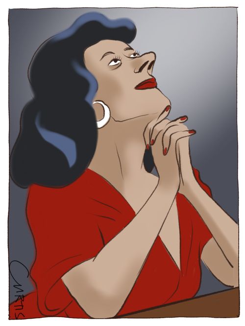 A woman in prayer