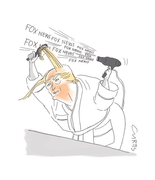 Trump dries his hair with hot air