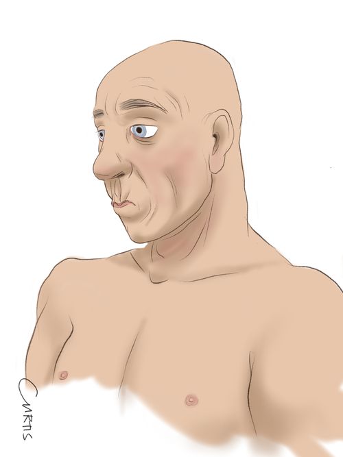 A hairless man