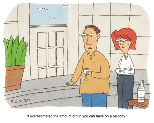 "I overestimated the amount of fun you can have on a balcony."