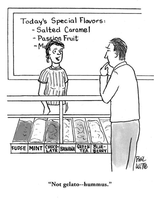 "Not gelato – hummus."
