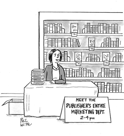 Meet the publisher's entire marketing dept. 2-4pm