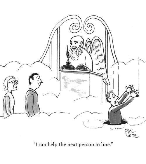 "I can help the next person in line."