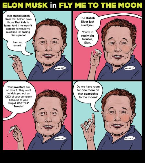 Elon Musk in fly me to the moon
