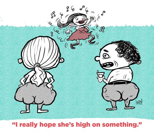 "I really hope she's high on something."