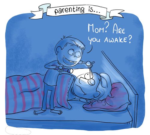 "Mom? Are you awake?"