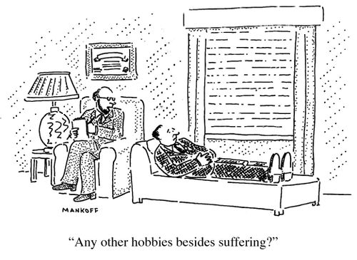 "Any other hobbies besides suffering?"