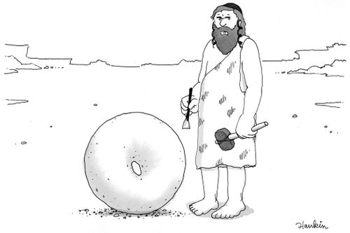 A caveman invents the bagel.