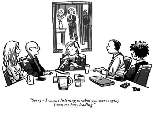"Sorry -- I wasn't listening to what you were saying. I was too busy leading."