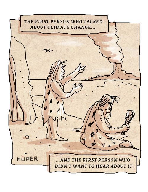 The first person who talked about climate change...and the first person who didn't want to hear about it."