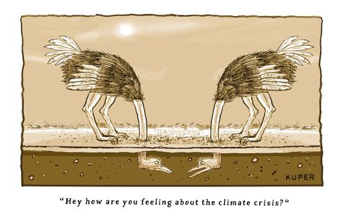 "Hey how are you feeling about the climate crisis?"