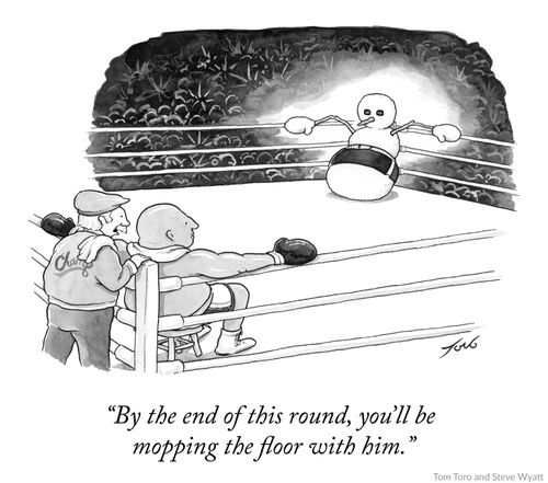 "By the end of this round, you'll be mopping the floor with him."