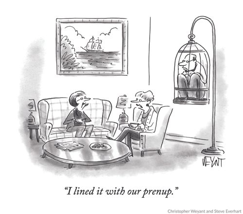 "I lined it up with our prenup."