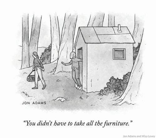 "You didn't have to take all the furniture."