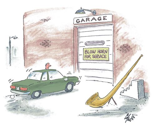 Blow horn for service