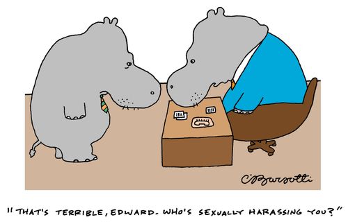 "That's terrible,Edward. Who's sexually harassing you?"