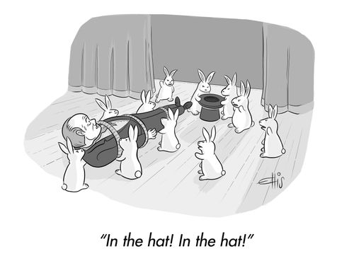 "In the hat! In the hat!"