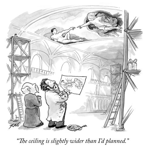 "The Ceiling is slightly wider than I'd planned."