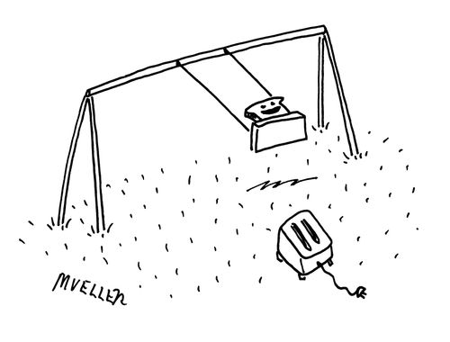 Toaster and Bread at the Park.