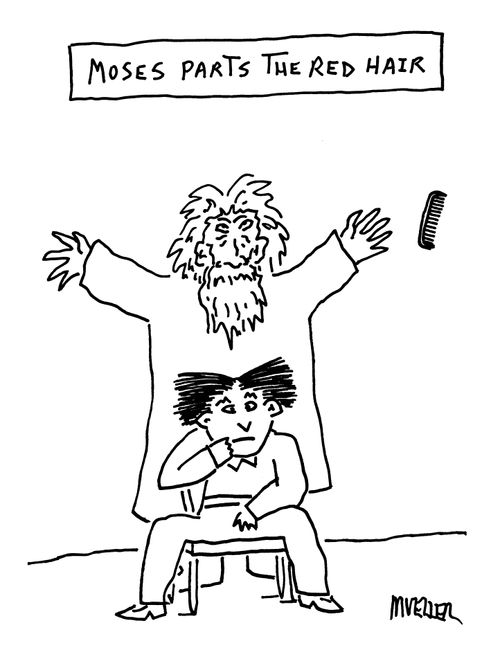 Moses parts the red hair