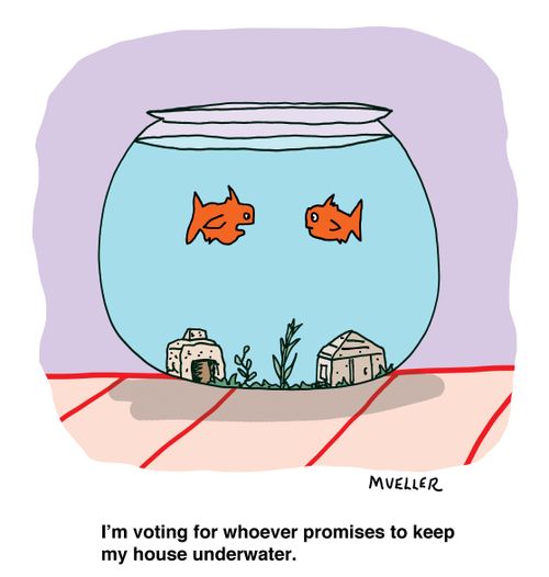 "I'm voting for whoever promises to keep my house underwater."