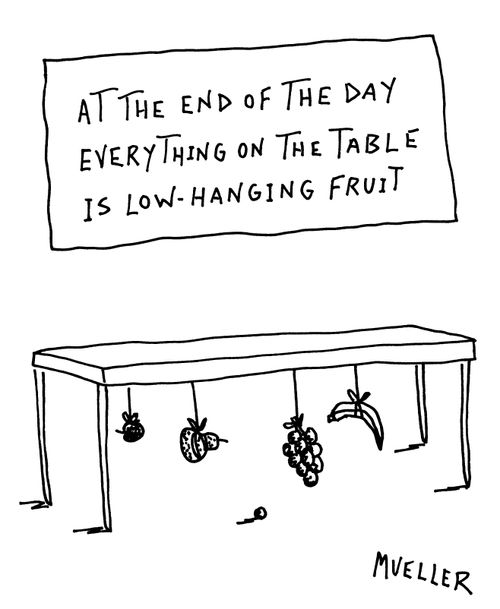 At the end of the day everything on the table is low-hanging fruit.