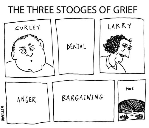The three stooges of grief.