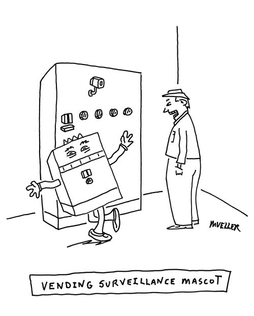 Vending surveillance mascot