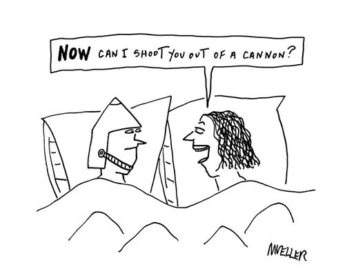 "NOW can I shoot you out of a cannon?"