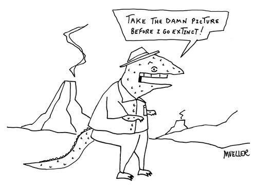 "Take the damn picture before I go extinct!"